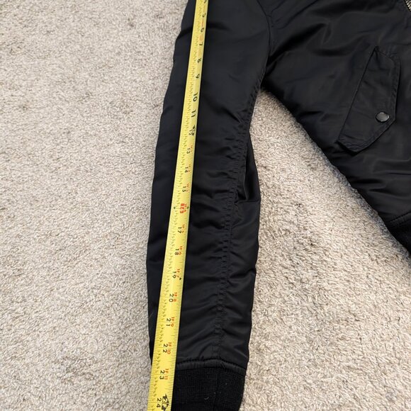 Schott NYC Nylon Black MA-1 Bomber Jacket size S - Picture 7 of 7